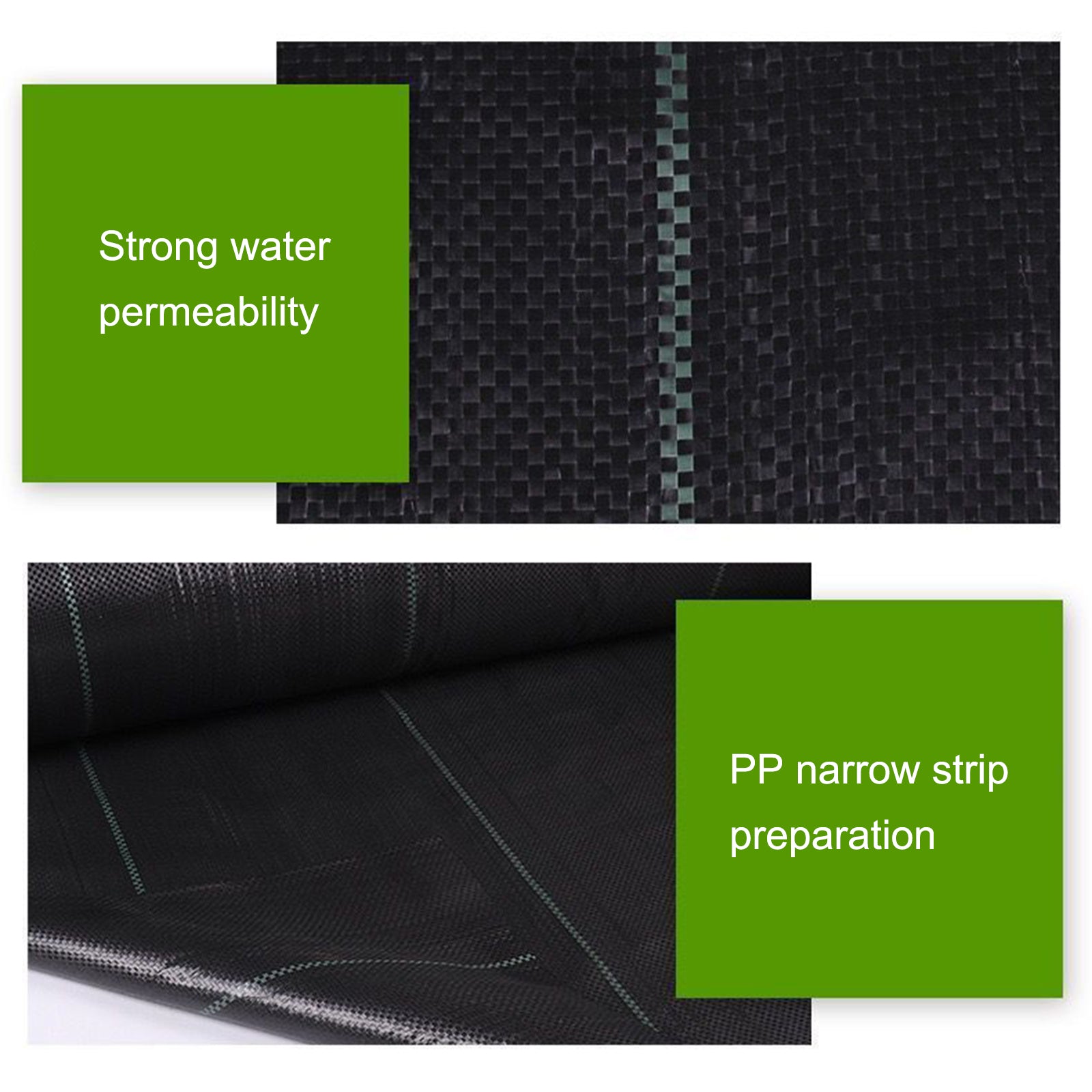 Plastic Mulch Ground Cover Weed Film Woven Grass Cloth Fabric Weave PP Black Garden Landscape Breathable Sheet Mat