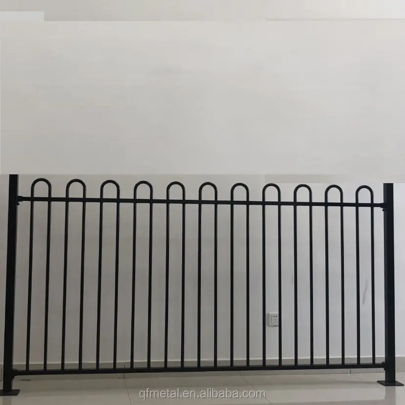 Classic Australia aluminium 2 rails loop top flat bottom welded pool fence panels 1200mm x 2400mm