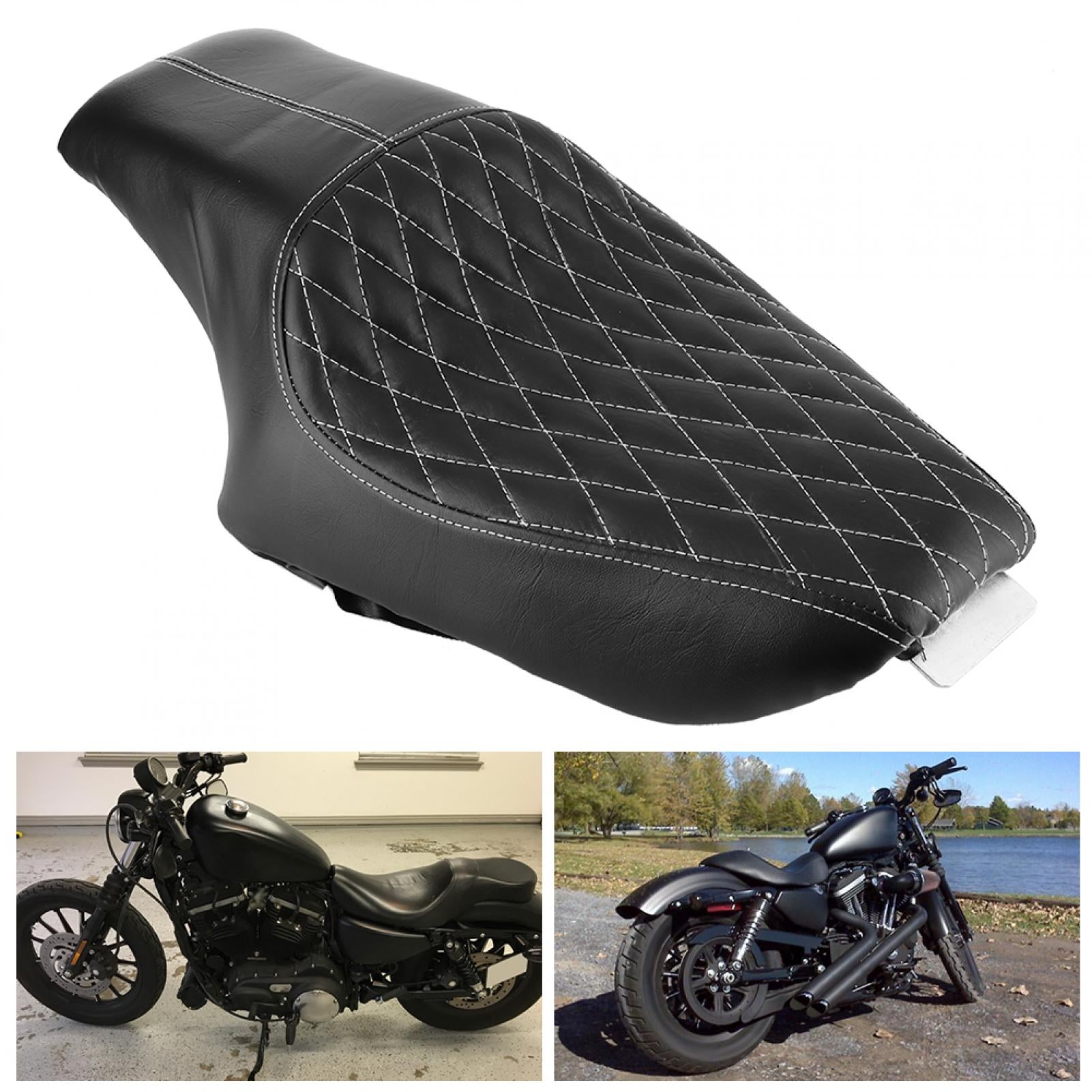 Two-up Seat Cushion Motorcycle Seat Bench Motorcycle Accessory Motorbike Seat Pad Driver Passenger Two Up Seat Cushion Motorcycle Parts Fit For XL Iron 883 1200 48Rhombus