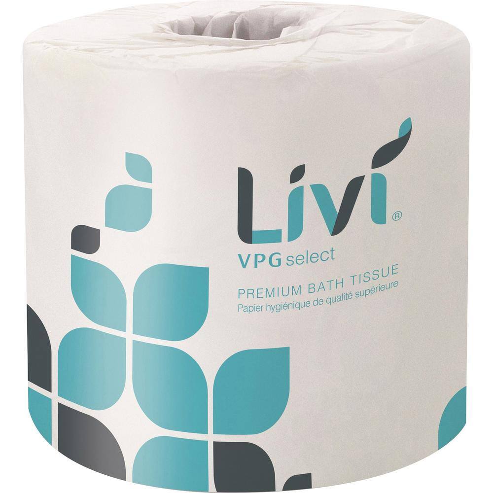 Livi 2-Ply Premium White Toilet Tissue (500-Sheets per Roll 80-Rolls per Carton) SOL21545