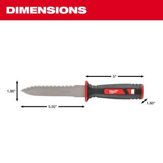 MW 11 in. Stainless Steel Clip Point Partially Serrated Duct Knife 48-22-1920