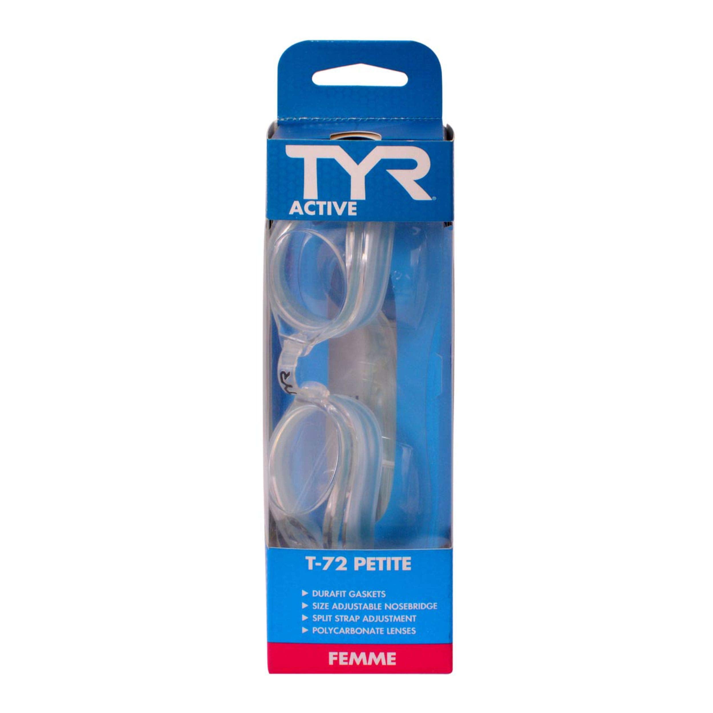 TYR Femme T-72 Petite Goggle: Blue Gasket/Clear Lens