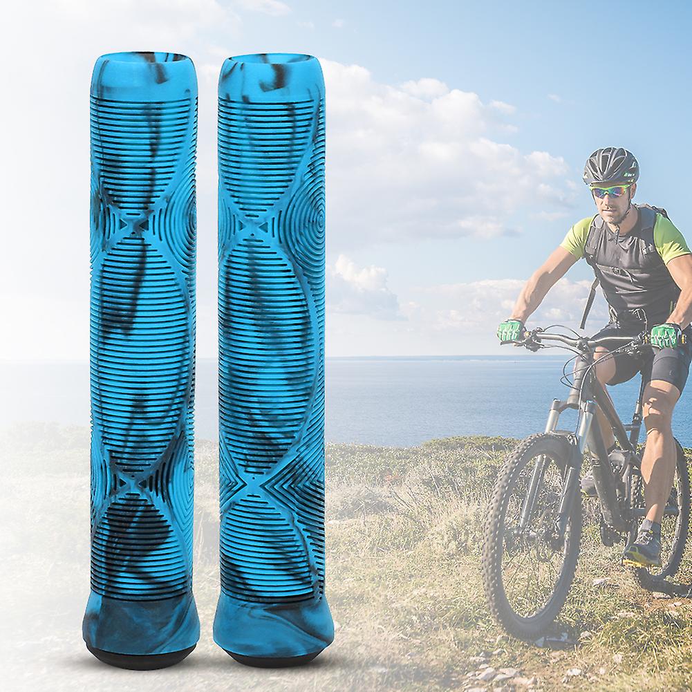 Bicycle Handlebar Grip Rubber Lightweight Non Slip Bicycle Grips For Mountain Bike(blue )