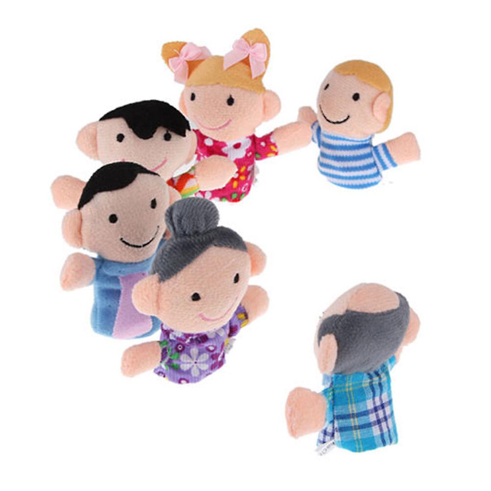 6pcs Family Mermbers Finger Hand Puppet Play Learn Story Toy