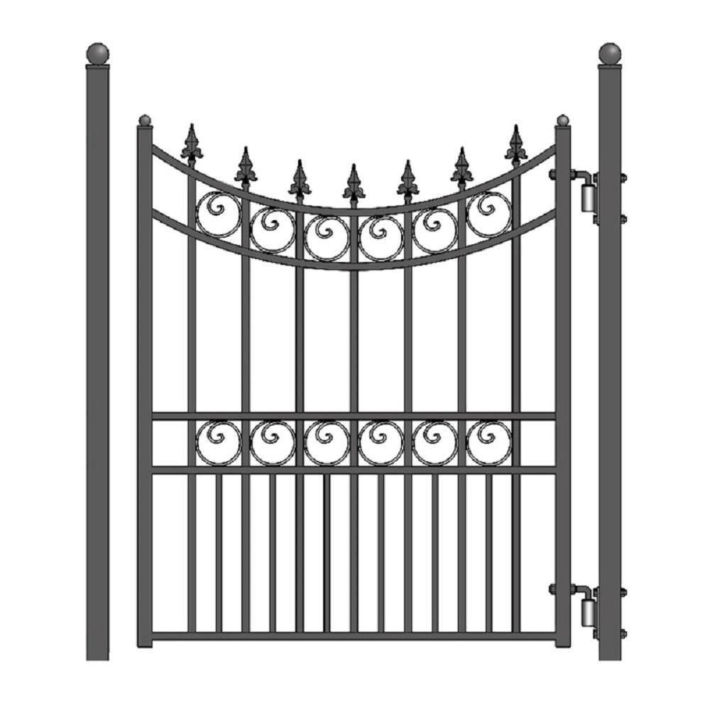 ALEKO Steel 4 ft. x 5 ft. Black Steel Pedestrian Fence Gate PGMOS-HD