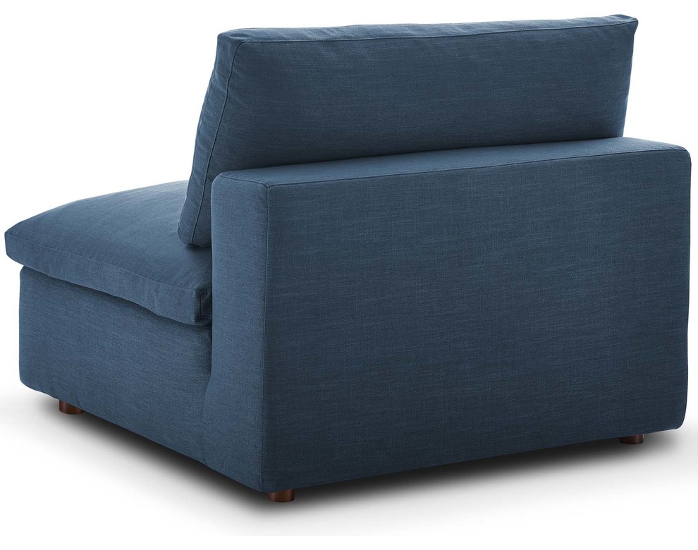 Commix Down Filled Overstuffed 4 Piece Sectional Sofa Set  Azure   Transitional   Sofas   by Homesquare  Houzz