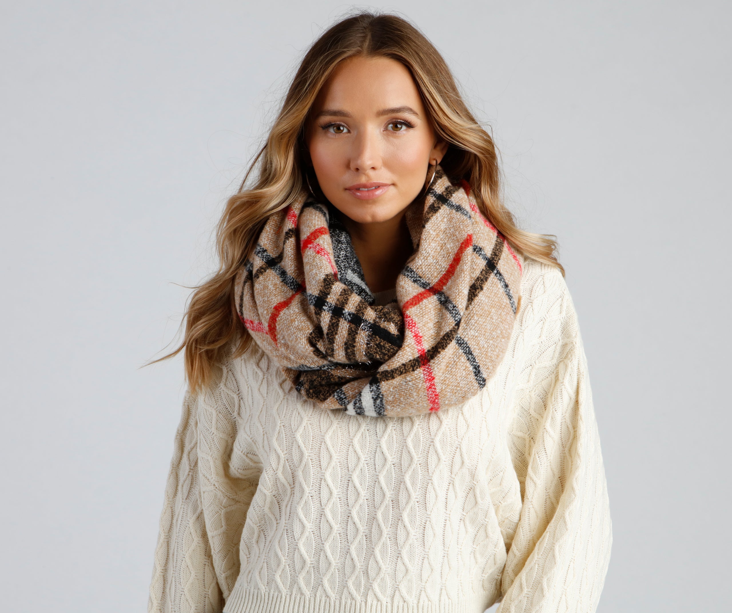 Winter Wonder Plaid Lurex Scarf