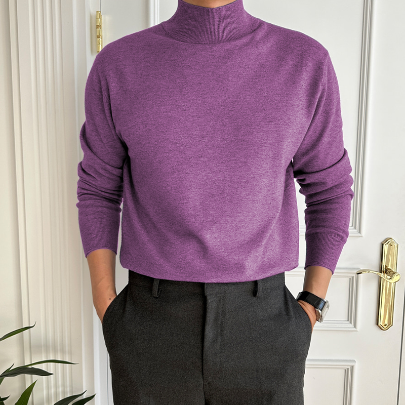 Men's Casual and Comfortable Solid Color Cashmere BusinessSweater