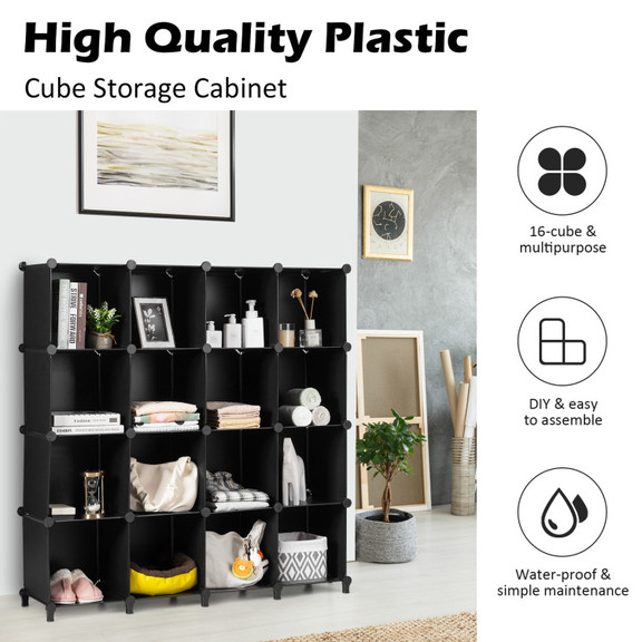 Costway 69281347 16 Cubes Plastic Storage Organize...