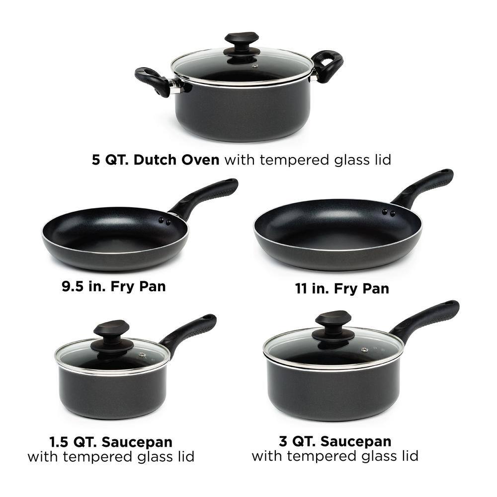 Ecolution Artistry 8-Piece Aluminum Nonstick Cookware Set in Slate EABK-1208