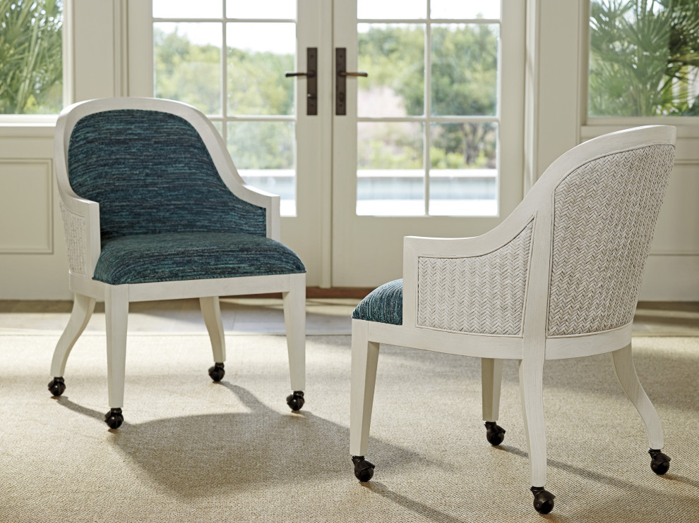 Bayview Arm Chair With Casters   Beach Style   Dining Chairs   by Homesquare  Houzz