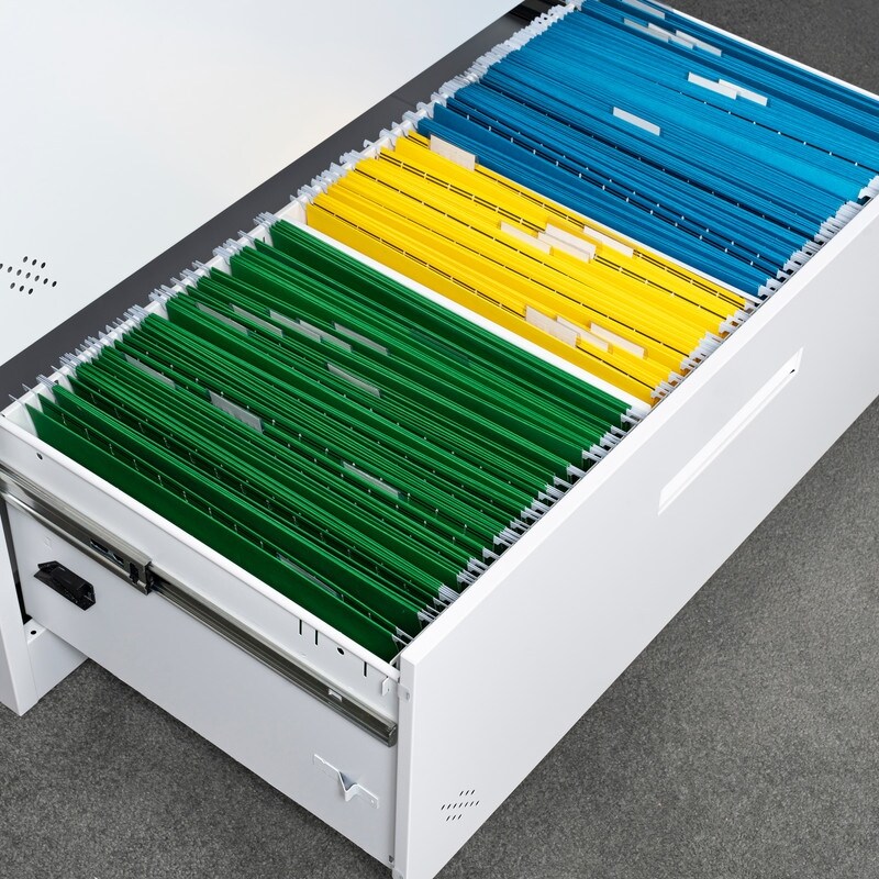 2 Drawer Lateral Filing Cabinet for Legal/Letter A4 Size  Large Deep Drawers Locked By Keys for Home office