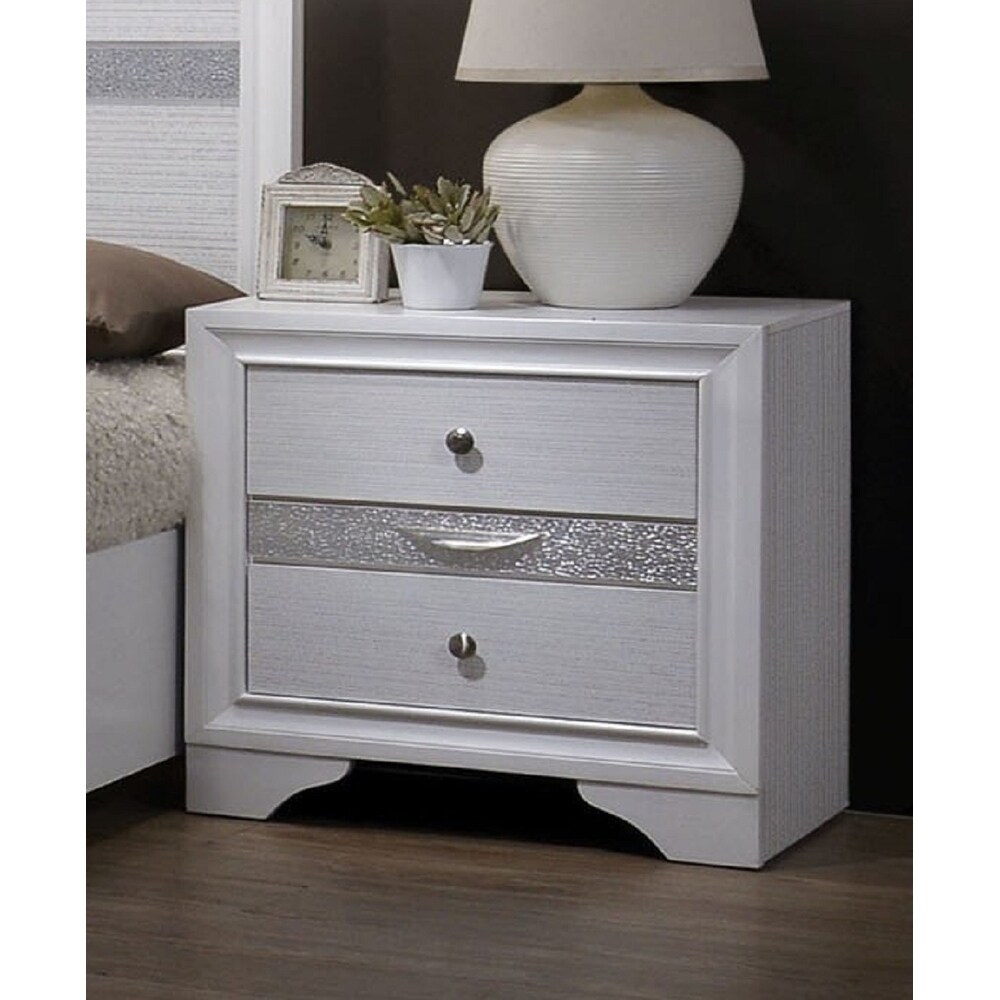 Relo Contemporary Solid Wood 3 Drawer Nightstand by Furniture of America