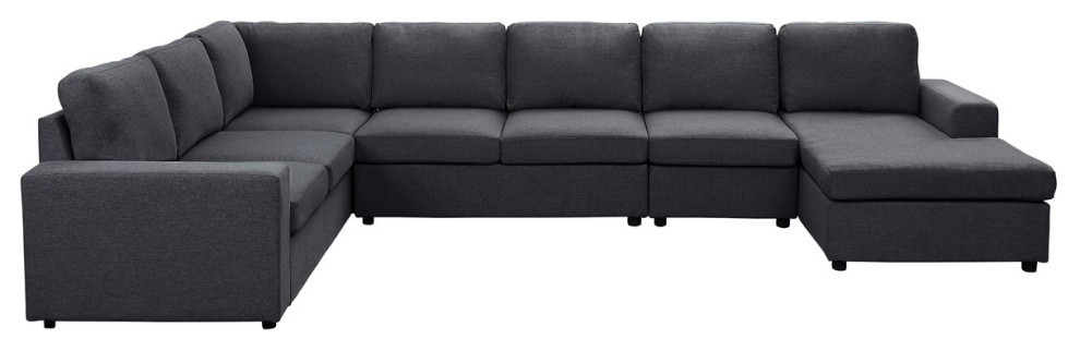 Hayden Modular Sectional Sofa With Reversible Chaise  Linen   Transitional   Sectional Sofas   by Lilola Home  Houzz