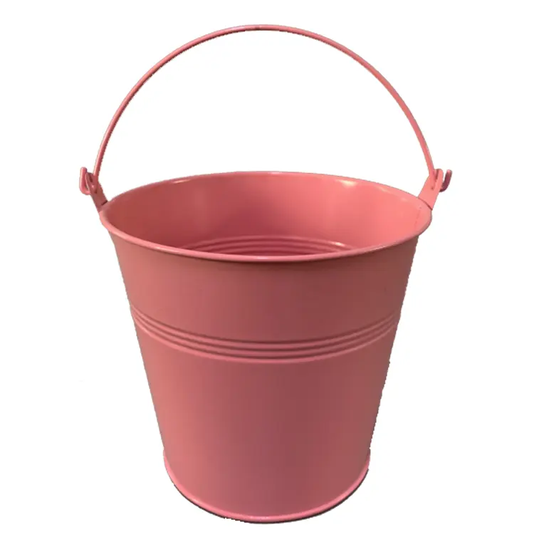 Hot sale tool metal tin pail candle bucket small round sliver galvanized metal bucket