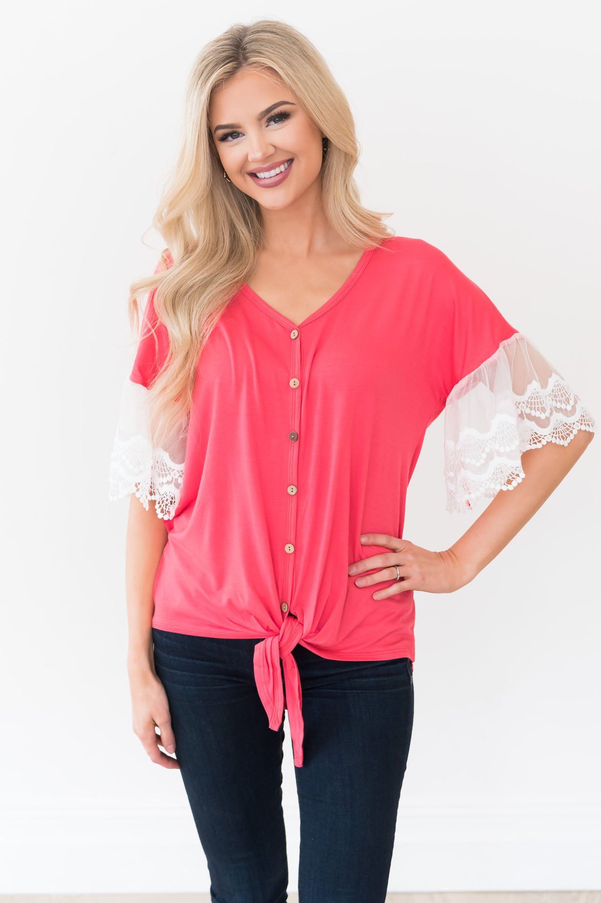 Designed Destiny Lace Modest Blouse