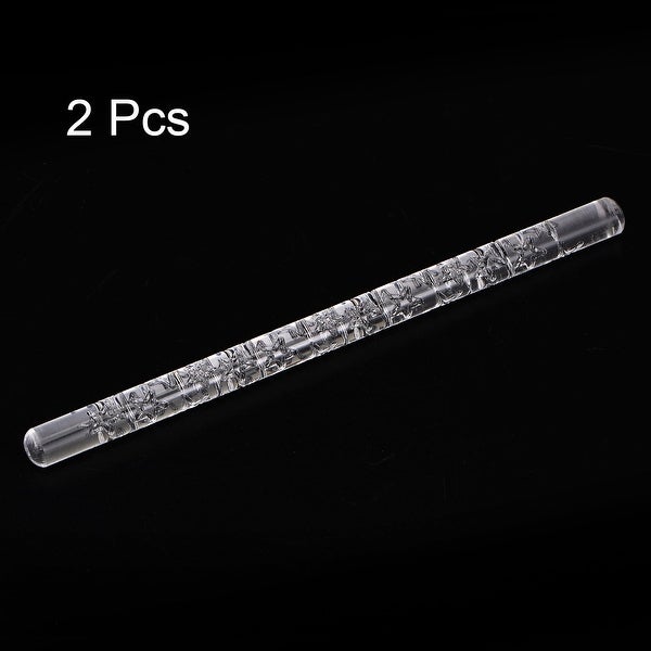 2pcs Acrylic Embossed Rolling Pin 16cm x 1cm Star Pattern - Transparent