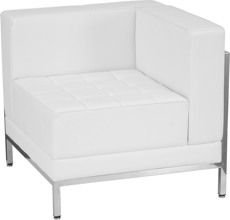 Imagination Contemporary Melrose White Leather Right Corner Chair Encasing Frame   Modern   Armchairs And Accent Chairs   by GwG Outlet  Houzz