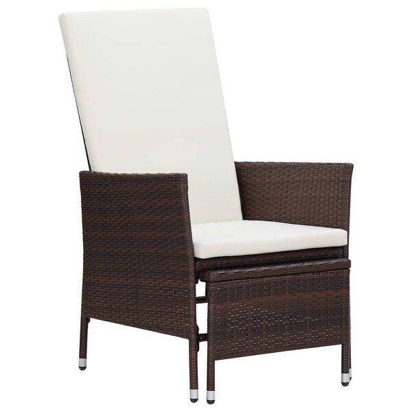 2 Piece Patio Lounge Set with Cushions Poly Rattan Brown - Overstock - 36226258