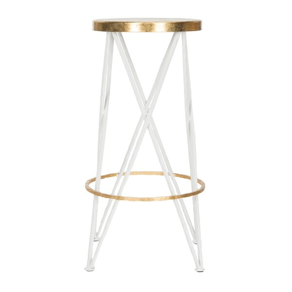 SAFAVIEH 30- Inch Hester White/ Gold Bar Stool - 15.5