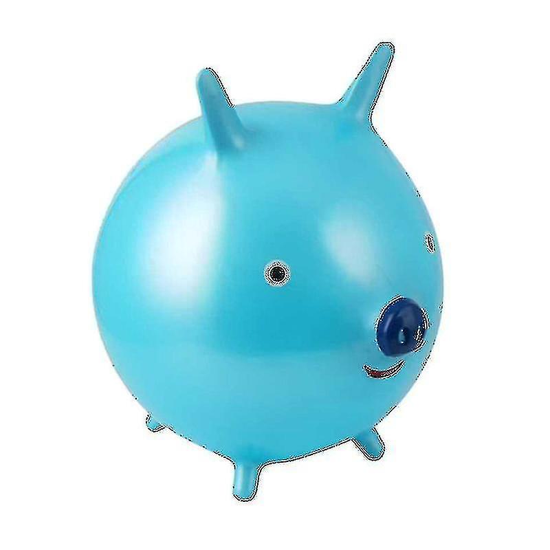 Ride On Bouncy Ball Pvc Thicken Cartoon Hopper Bouncing Ball Play Toys For Kids (light Blue)