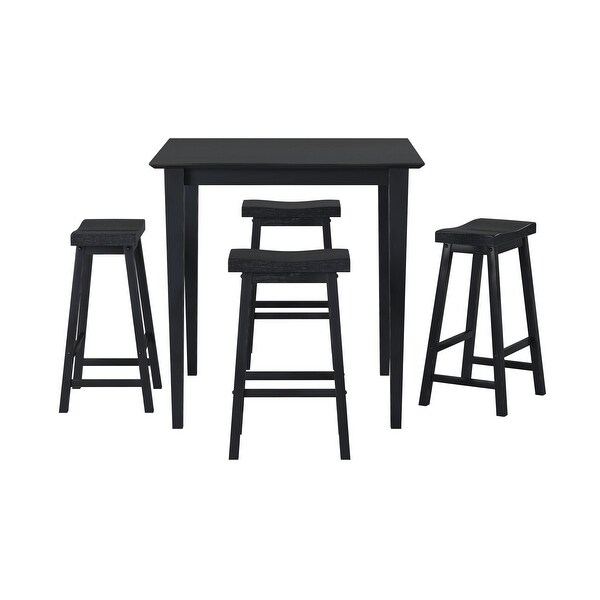 Casual Dining 29-inch Bar Height Stools 2pc Set Saddle Seat Solid Wood