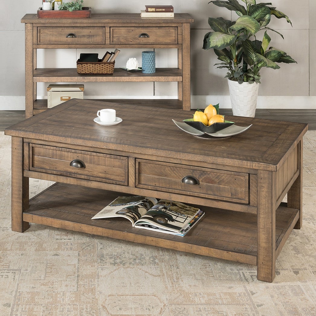 The Gray Barn Downington Solid Wood 2-drawer Coffee Table