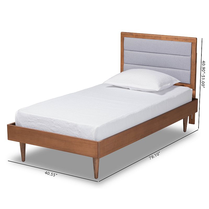 Baxton Studio Seren Upholstered Twin Platform Bed