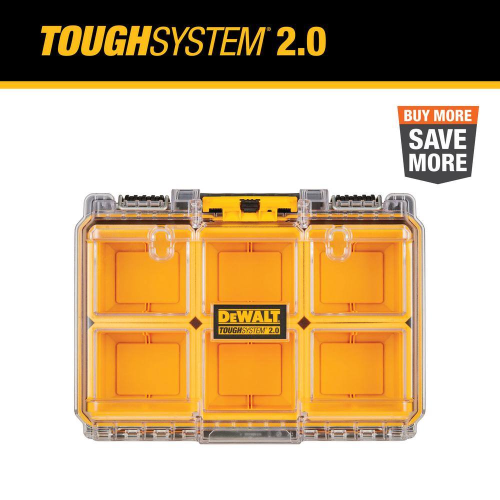 DW TOUGHSYSTEM 2.0 6-Compartment Small Parts Organizer DWST08020