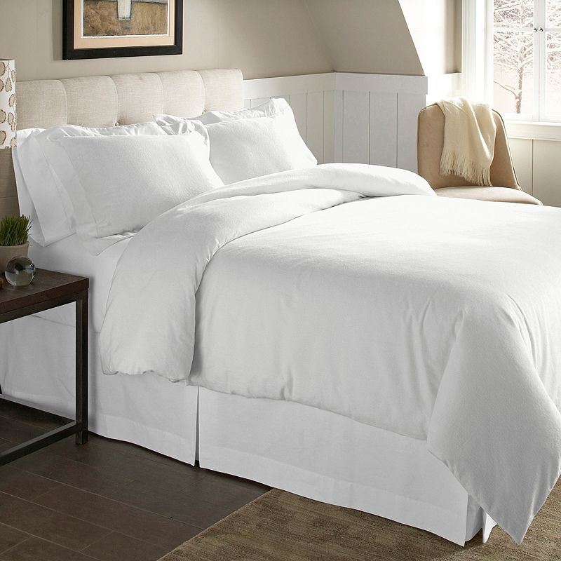 Pointehaven Solid Flannel Duvet Cover Set