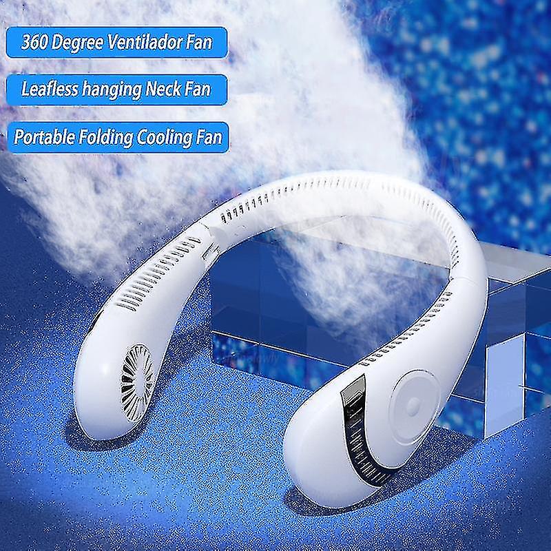 Leafless Hanging Neck Fan 360 Degree Ventilador Fan Portable Folding Sports Hanging Neck Fan