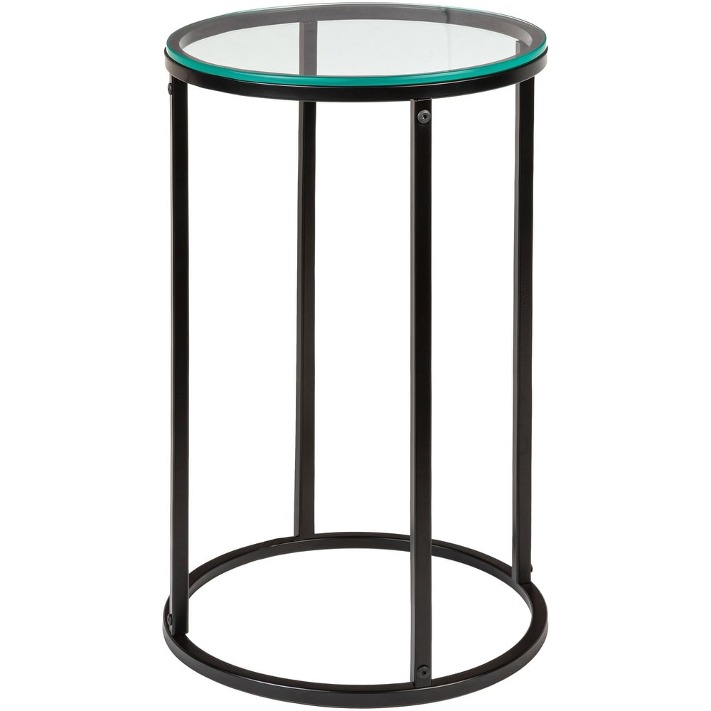 Zarna Modern Round Mixed Material Frame End Table   24\