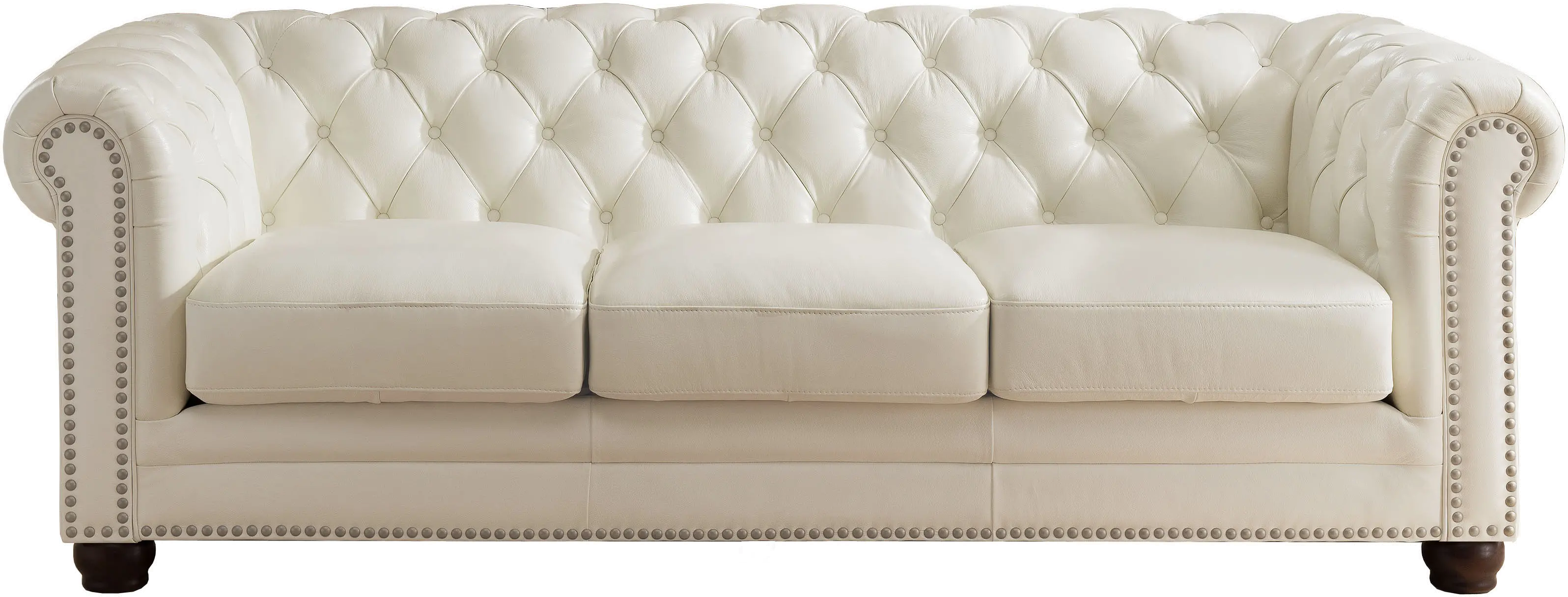 Kennedy White Leather Sofa