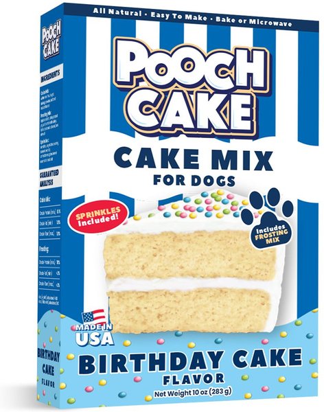 Pooch Cake Birthday Cake Mix w/Frosting and Sprinkles Dog Treat， 10-oz box