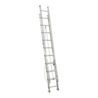 Werner 20 ft. Aluminum D-Rung Extension Ladder with 250 lb. Load Capacity Type I Duty Rating D1320-2