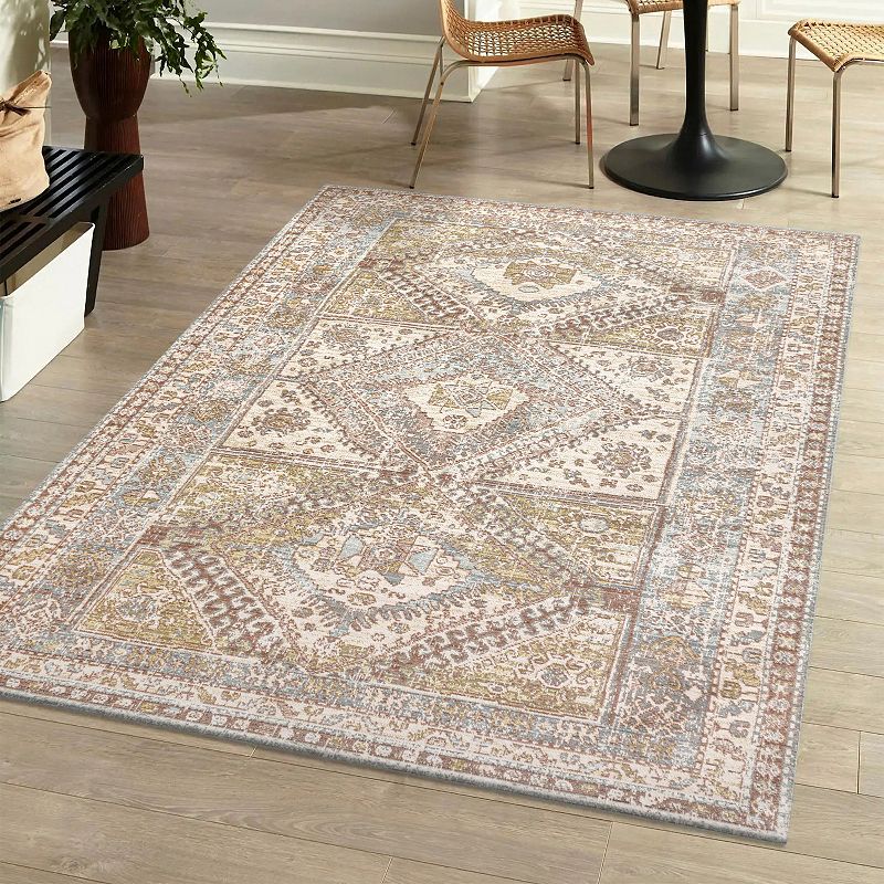 Darija Ornate Geometric Medallion Area Rug