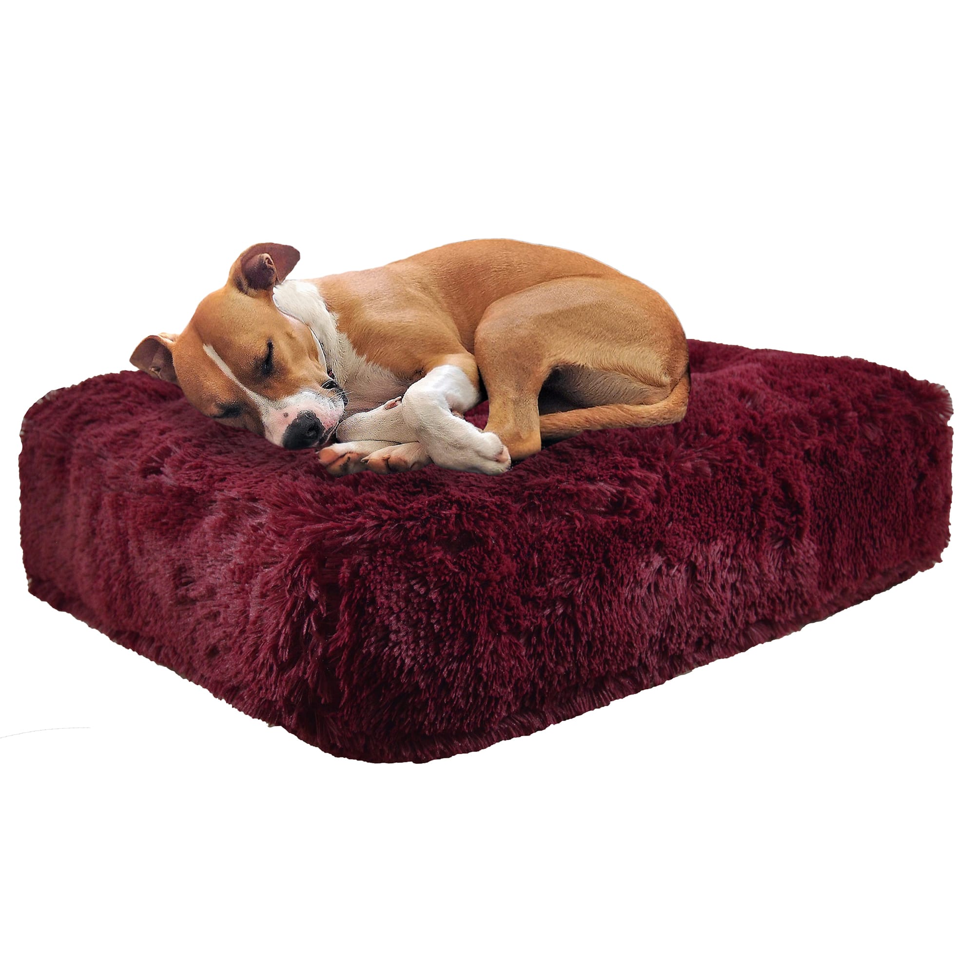 Bessie and Barnie Rosewood Luxury Extra Plush Faux Fur Rectangle Dog Bed， 28