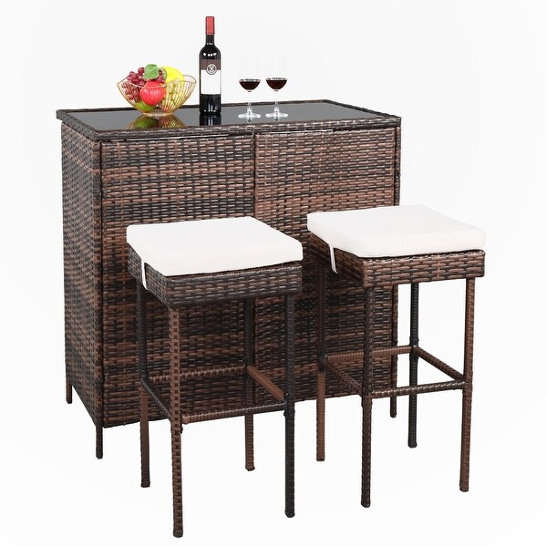 3Piece Bar Table And Bar Stool Set - Overstock - 37357302