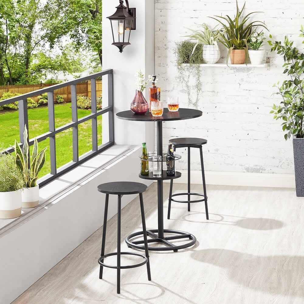 Javlergo 3 Piece Round Bar Table with Barstool