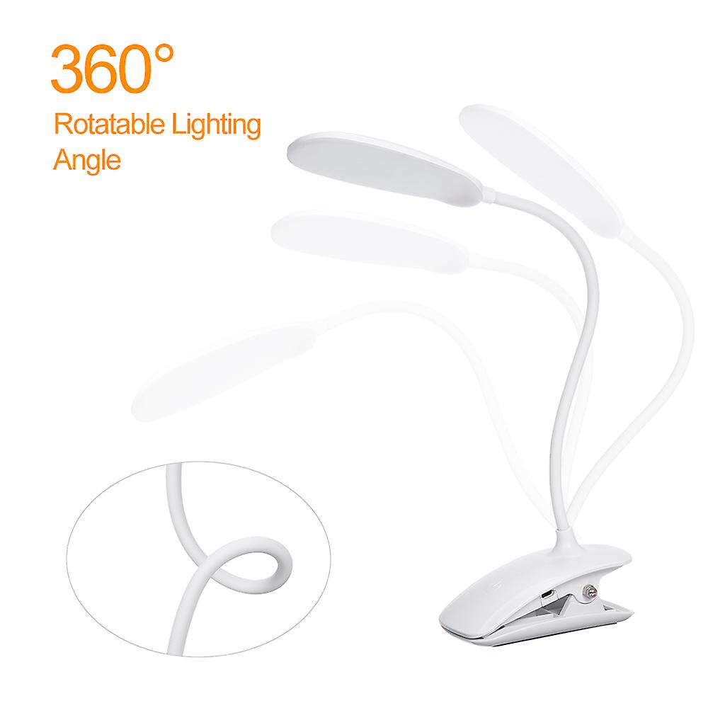 Dimmable Clip-on Leds Rechargeable Desk Lamp Touching Control 360 Flexible Gooseneck 3 Level Brightness Reading Light For Desk Bedroom Office No.19447