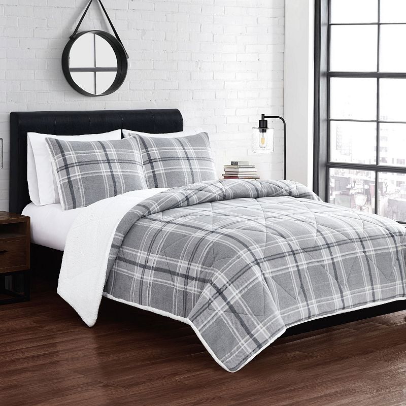 Cannon Cozy Teddy Plaid Comforter Set with Shams