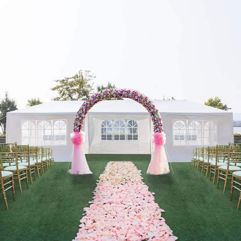 10 x 30 FT Outdoor Gazebo Canopy Tent Party Wedding Event Tent with 6 Removable Sidewalls & 2 Doorways