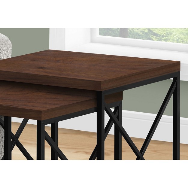 Monarch Specialties 2 Piece Square Nesting Accent Table Set