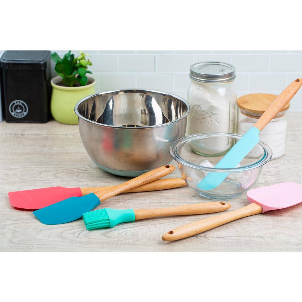 Core Kitchen Nostalgia Light Beechwood and Silicone Utensils (Set of 5) 16702