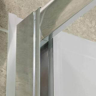 DreamLine Visions 56-60 in. W x 0 in. D x 58 in. H Semi-Frameless Sliding Tub Door in Brushed Nickel SHDR-1160586-04