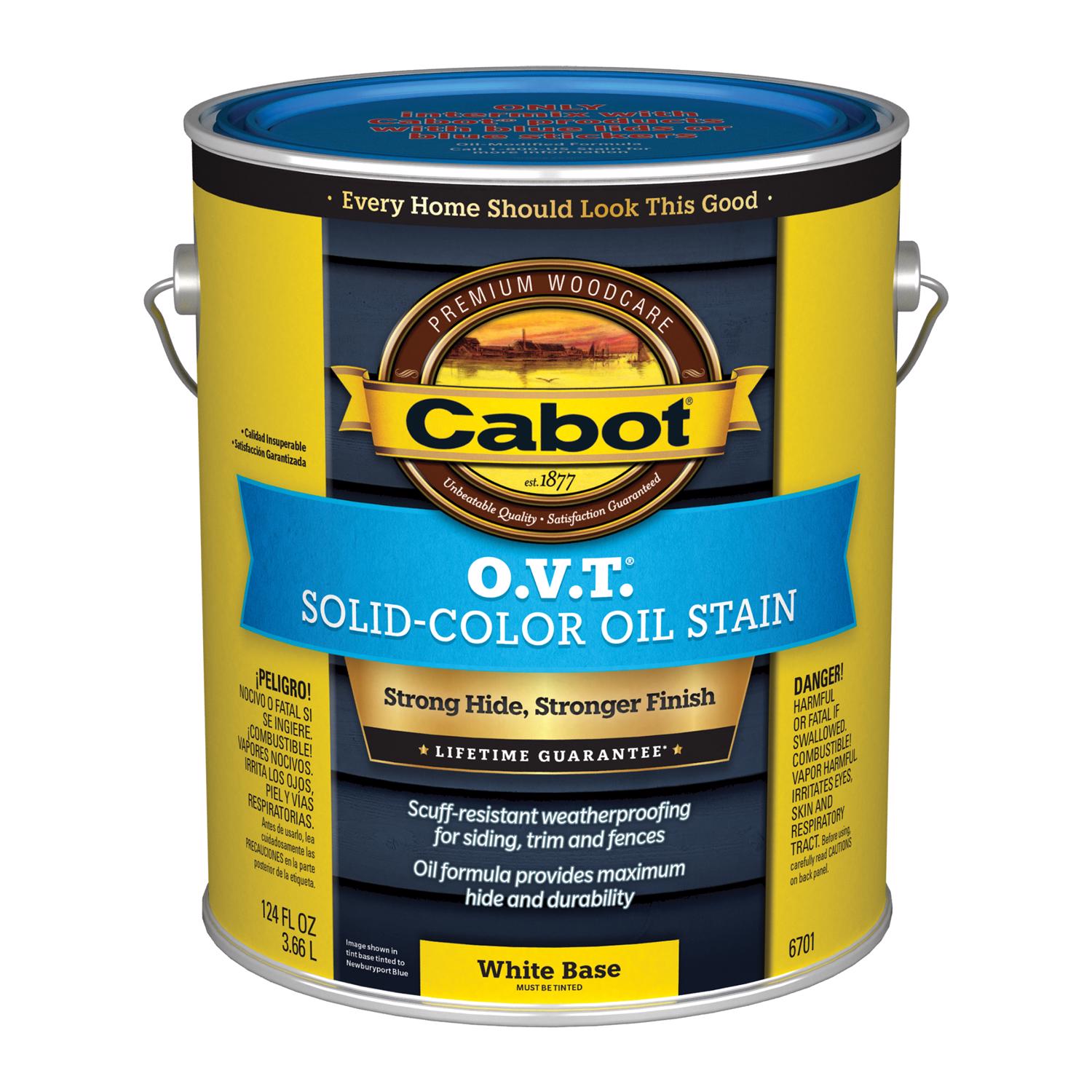 Cabot O.V.T. Low VOC Solid Tintable White Base Alkyd Linseed Oil Stain 1 gal