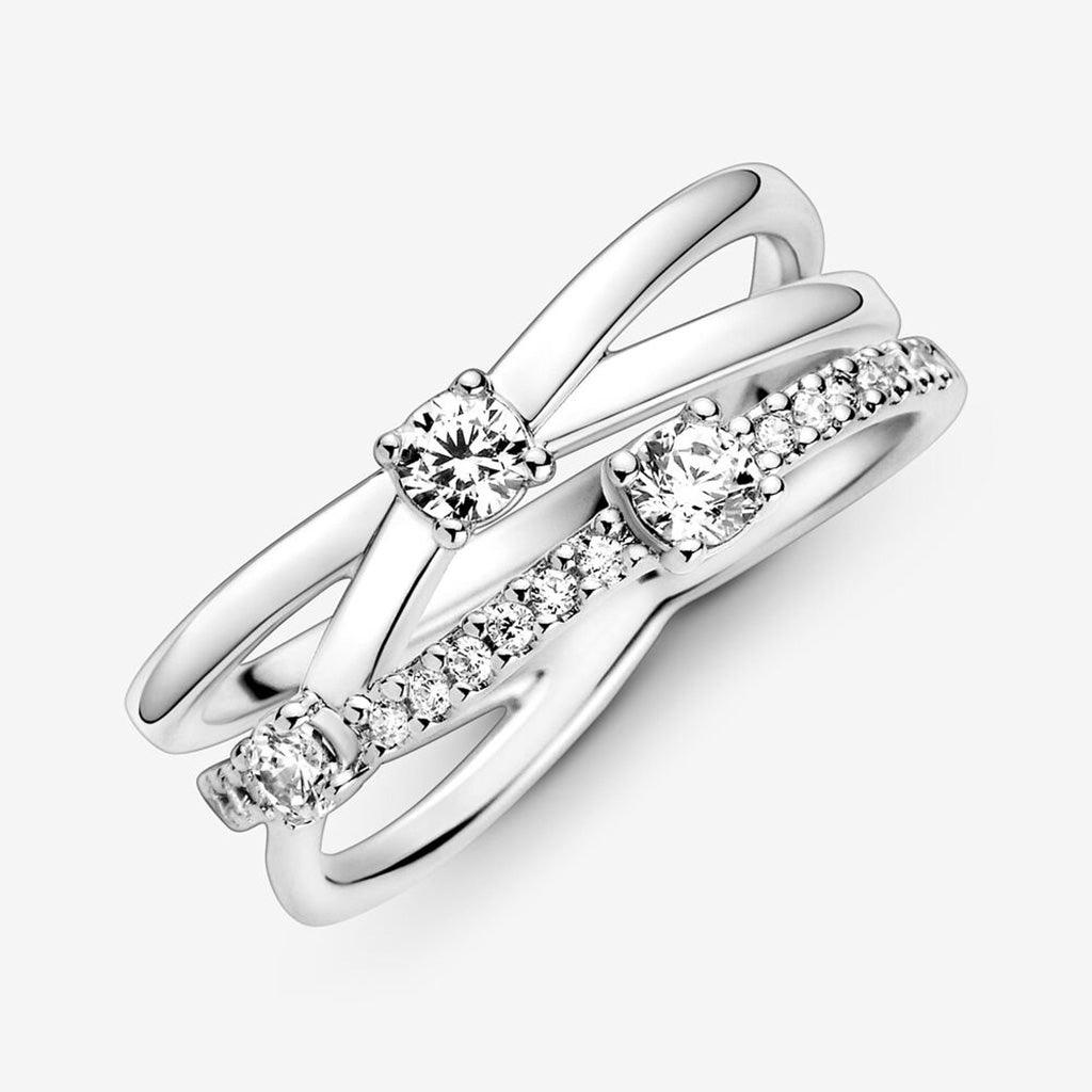 PANDORA  Sparkling Triple Band Ring