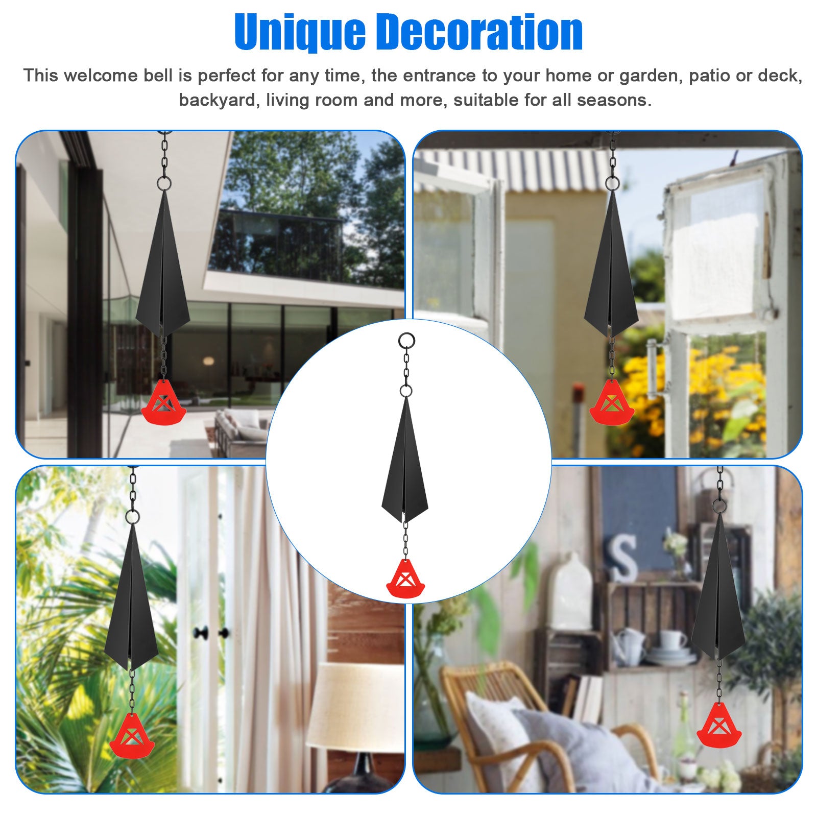 Wind Chimes Outdoor， TSV Deep Tone Wind Bells Bar Harbor Bell with Buoy， Garden Chimes Catcher for Indoor Patio Decor