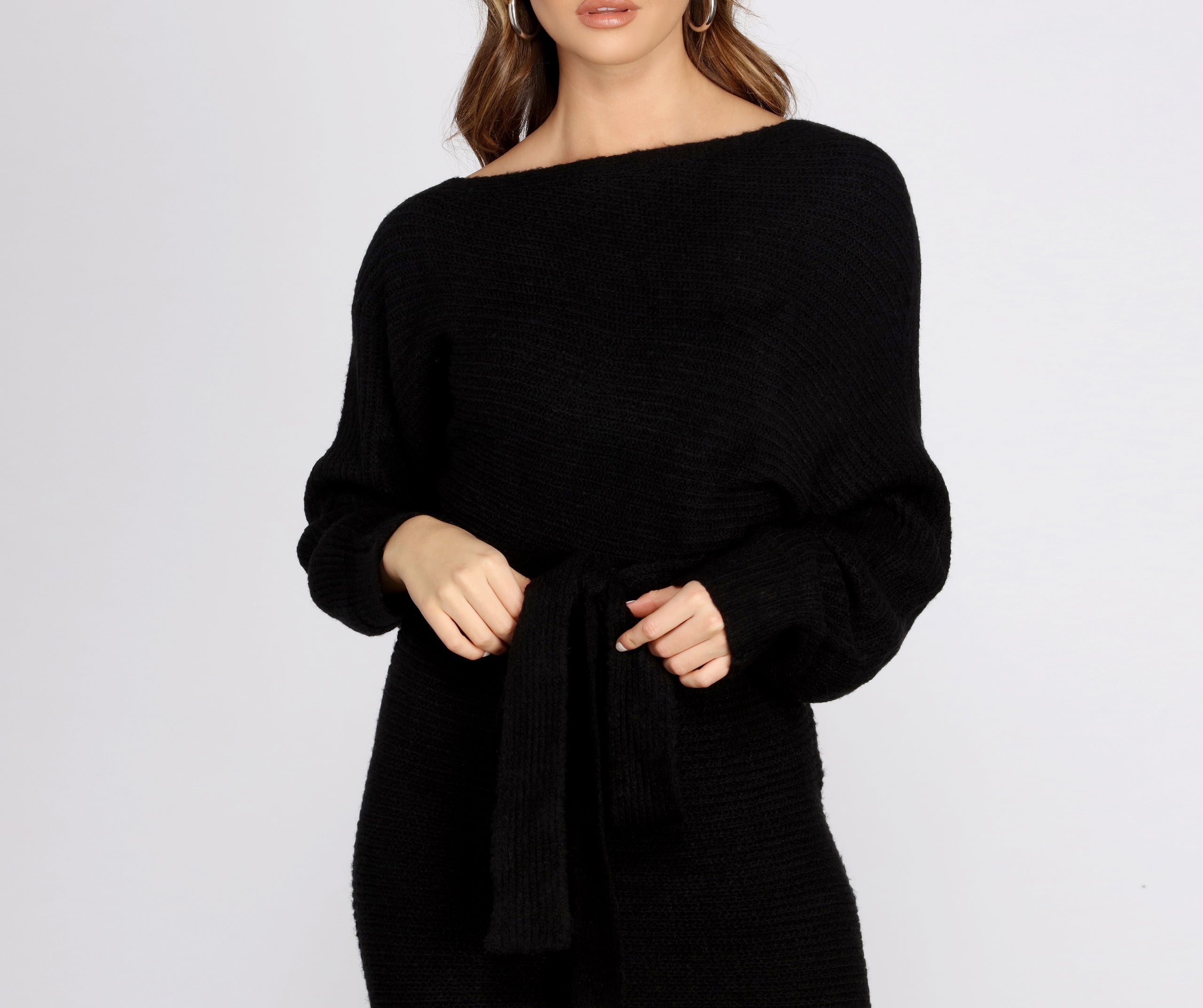 Cozy Up Dolman Sleeve Sweater Dress