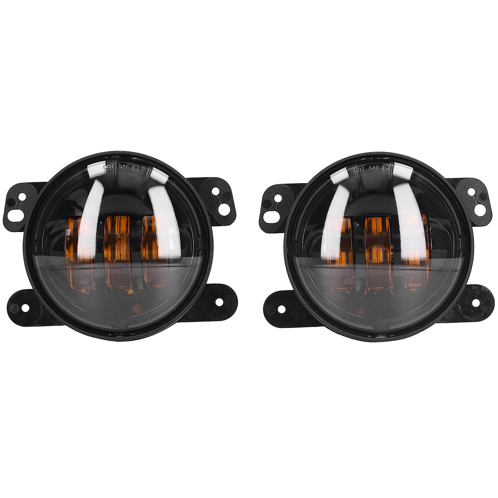 4in 60w Led Fog Light 6000k High Brightness Ip67 Waterproof For Jeep Wrangler 2007-2018